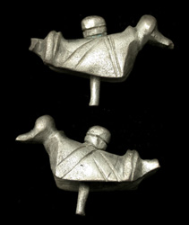 Enigmatic Danubian Celt Silver Duck with Pin, ca. 1st Cent AD, SOLD!